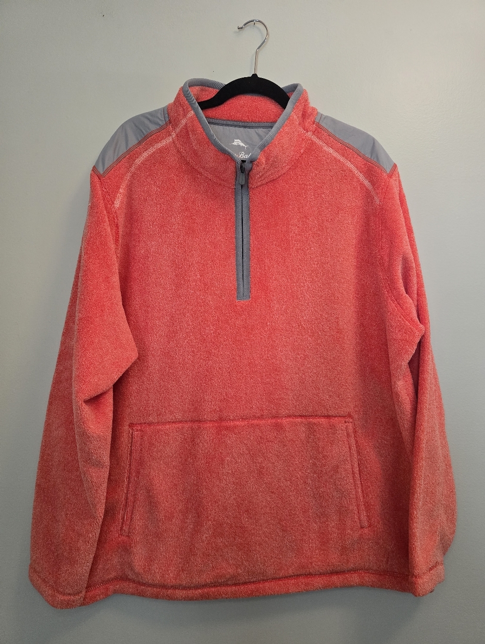 Tommy Bahama Cascade Cozy Fleece Half Zip Pullover Size 2XL XXL Orange